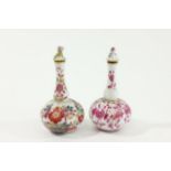 Pair Miniature Meissen Porcelain Bottles