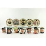 Group Lot 7 Large Royal Doulton Mugs & 5 Plates