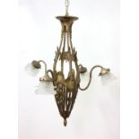 French Style Bronze 4-Light Chandelier