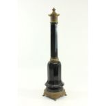 Black Opaline Glass Bronze Base Lamp