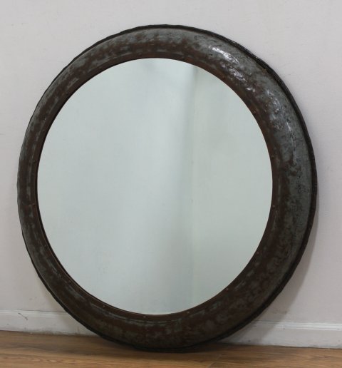 Round Industrial Metal Mirror