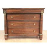 Empire Style 4-Drawer Brass Mounted Commode