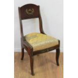 French 19th C. Bronze Mounted Empire Side Chair