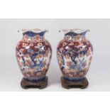 :Pair of Imari Ruffle top Vases