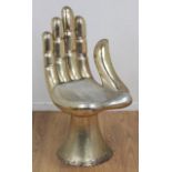 Pedro Friedeberg Carved Wood Silvered Hand Chair