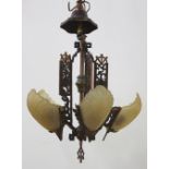 Art Deco Slip Shade Chandelier