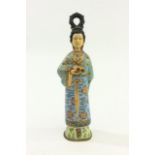 Chinese Figural Cloisonné Decanter Bottle