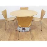 5-Piece Mid-Century Modern Chrome & Wood Dinette