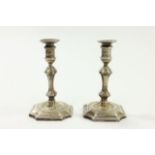 Pr Miniature English Sterling Silver Candlesticks