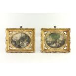 Pair Romantic Prints in Italian Frames