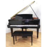 Boston Steinway Black Lacquer Grand Piano
