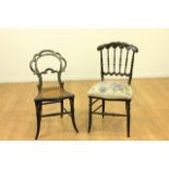 2 Victorian Papier Mache Boudoir Chairs