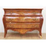 Louis XV Style Inlaid Serpentine Commode