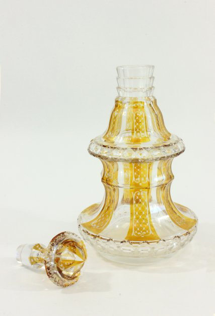 Bohemian Cut Glass Etched Decorated Decanter - Image 3 of 3