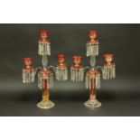 Pair Baccarat 3-Arm Candelabra