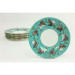 Set 10 Wedgwood Empire W3758 Turquoise Plates