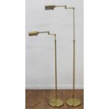 Pair Brass Adjustable Floor Lamps