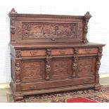 Att. to R.J. Horner Oak Carved Figural Sideboard