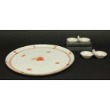 Herend Chinese Bouquet Rust Round Platter