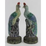 Pair Chinese Porcelain Bird of Paradise Figures