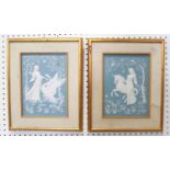 Pair Wedgwood Style Jasperware Decorative Plaques