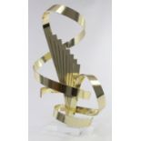 Dan Murphy Abstract Spiral Brass Sculpture