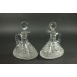 Pair Cut Crystal Decanters/Pitchers