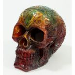 Carved Amber Style Skull