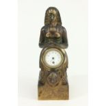 French Empire Egyptian Revival Style Bronze Clock