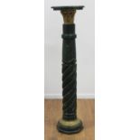 Large Bronze & Green Marble Pedestal