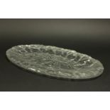 Lalique Large Oval Chene Clear & Frosted Tray