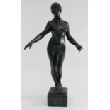 Bronze Clad Art Deco Plaster Nude Sculpture