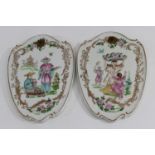 Pair Continental Porcelain Chinoiserie Plaques