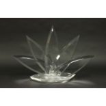 Van Teal Lotus Petal Shaped Clear Lucite Sculpture