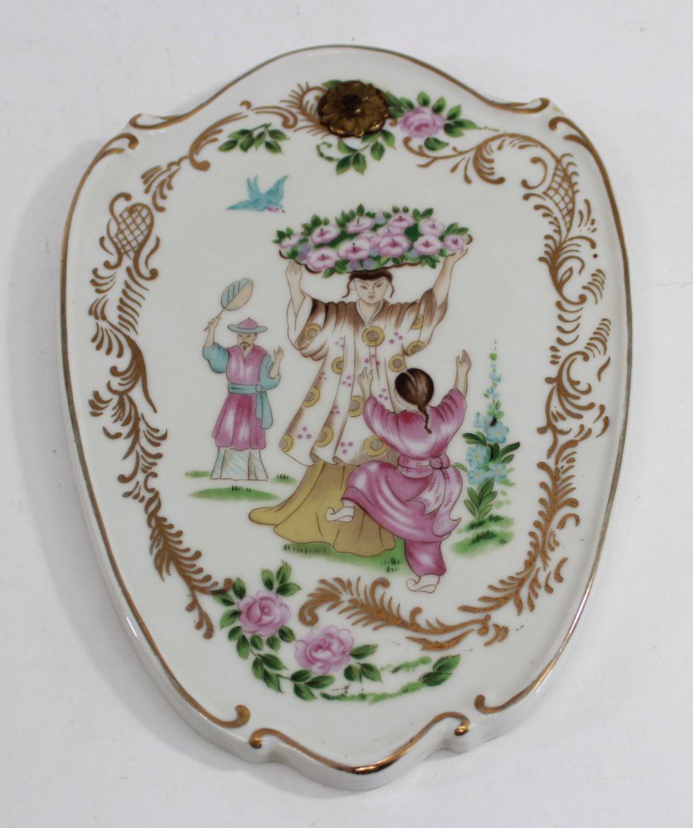 Pair Continental Porcelain Chinoiserie Plaques - Image 2 of 5