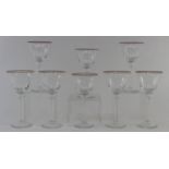 Set of 8 Gucci Glass Gilded Rim Goblets