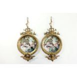 Pair Sèvres Style Porcelain Wall Hangings