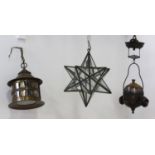 3 Victorian Brass & Metal Lanterns