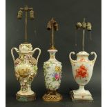 3 European Porcelain Lamps