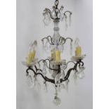 French Style Crystal & Bronze Chandelier