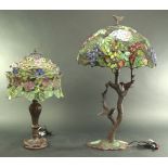 2 Tiffany Type Stained Glass Lamps