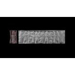 Assyrian Cylinder Seal with Sacred Tree & Ritual