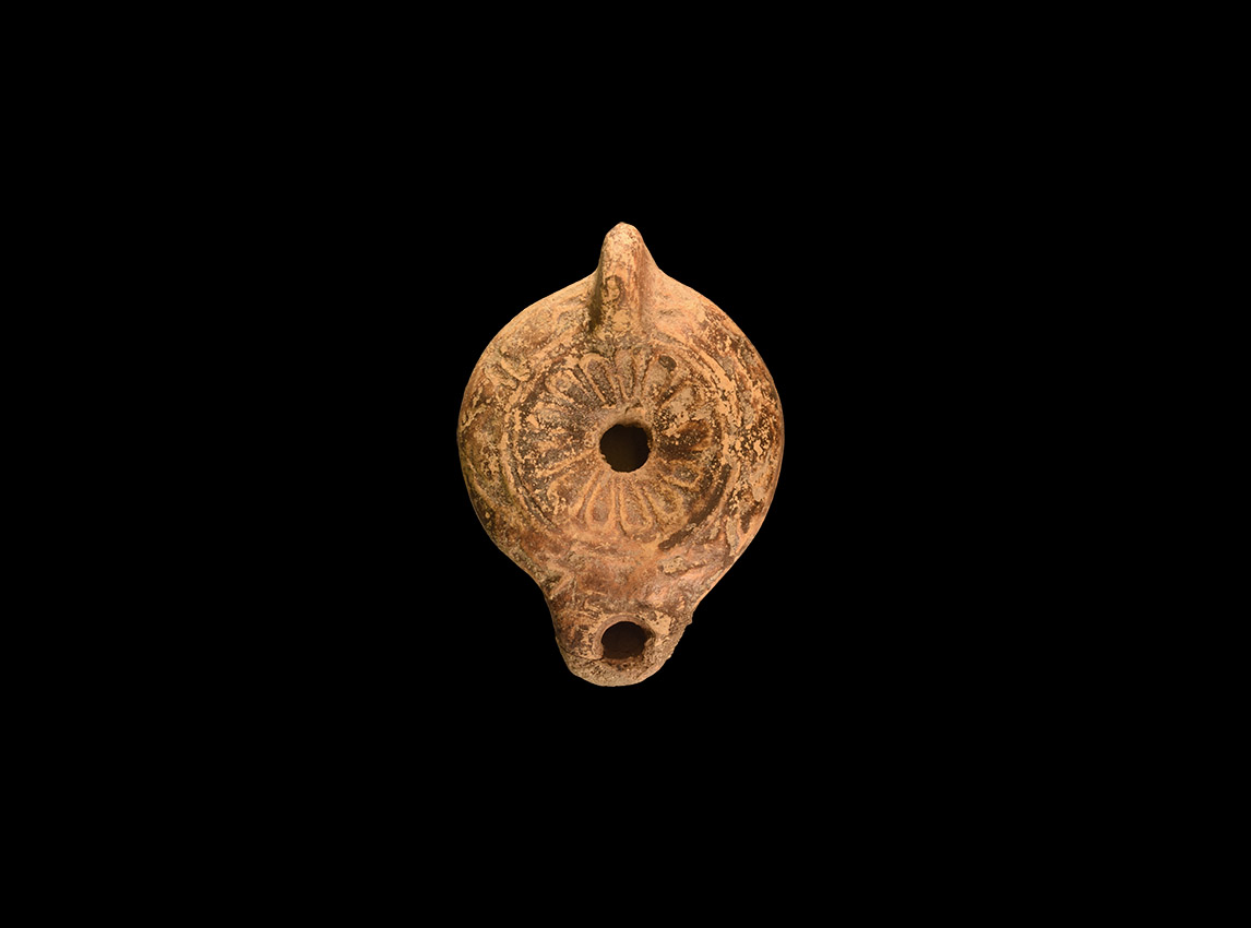 Roman Oil Lamp with Rosette