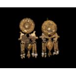 Greek Hellenistic Gold Filigree Earrings