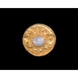 Eastern Greek Gold Jewelled Plate Brooch