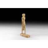 Egyptian Wooden Striding Female Figure