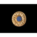 Eastern Greek Gold Flower Plate Brooch