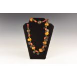 Tibetan Amber-Coloured Bead Necklace