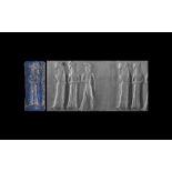 Old Babylonian Cylinder Seal with Worship Scene