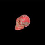 Post Medieval Carved Red-Stone Skull